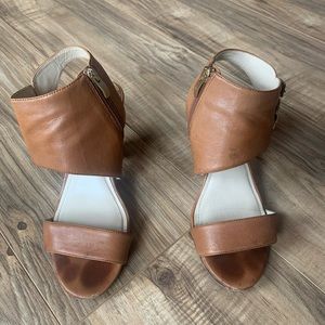 Tan summer wedges
